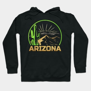 Vintage and Retro Mountains and Caktus Arizona Hoodie